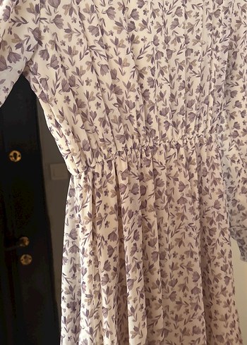 Bej Desenli Uzun Bohem Elbise - Görsel 5