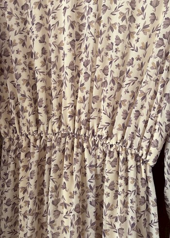 Bej Desenli Uzun Bohem Elbise - Görsel 4