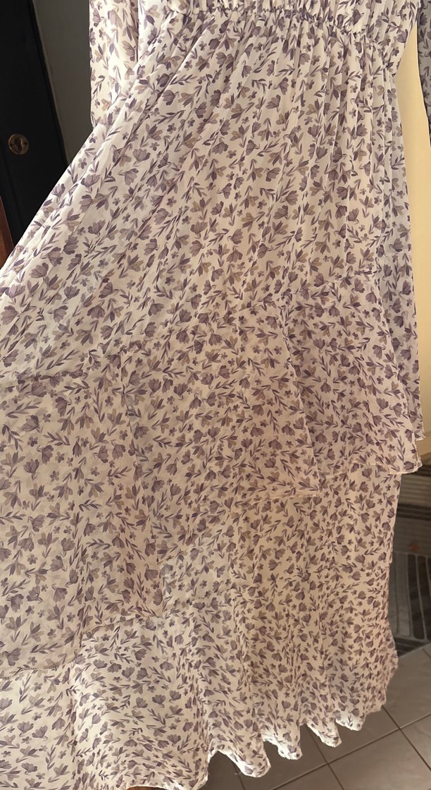 Bej Desenli Uzun Bohem Elbise - Görsel 2