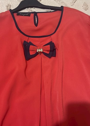 Kırmızı Fiyonklu Hamile Bluzu - Görsel 2