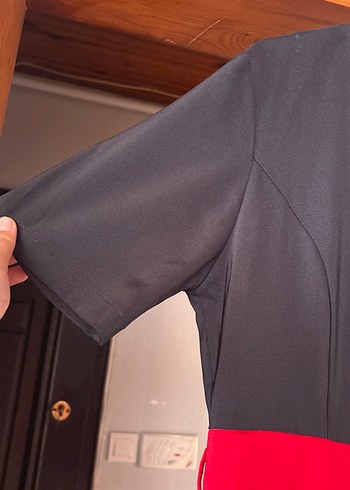 Kısa Kollu, Pilili Midi Ofis Elbisesi - Görsel 5