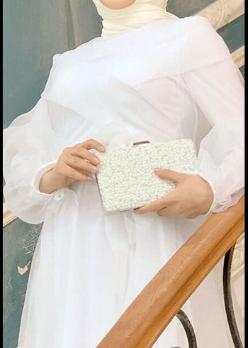 İşlemeli Beyaz Kadın abiye - Görsel 2