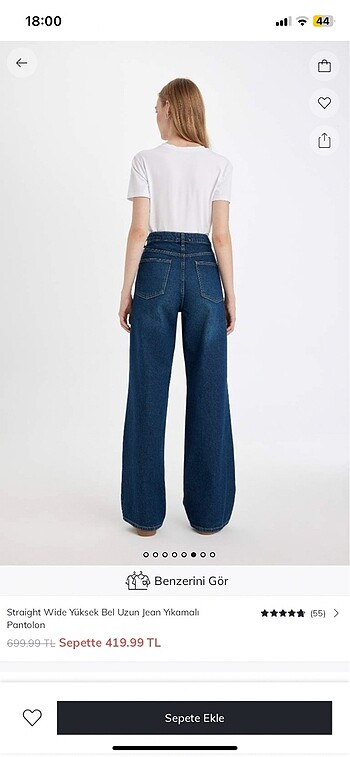32 Beden Defacto straight wide pantolon