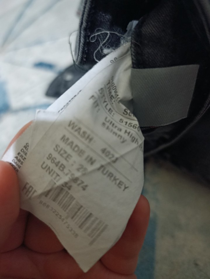 Gri Kadın Kot Pantolon Kemerli - Görsel 4