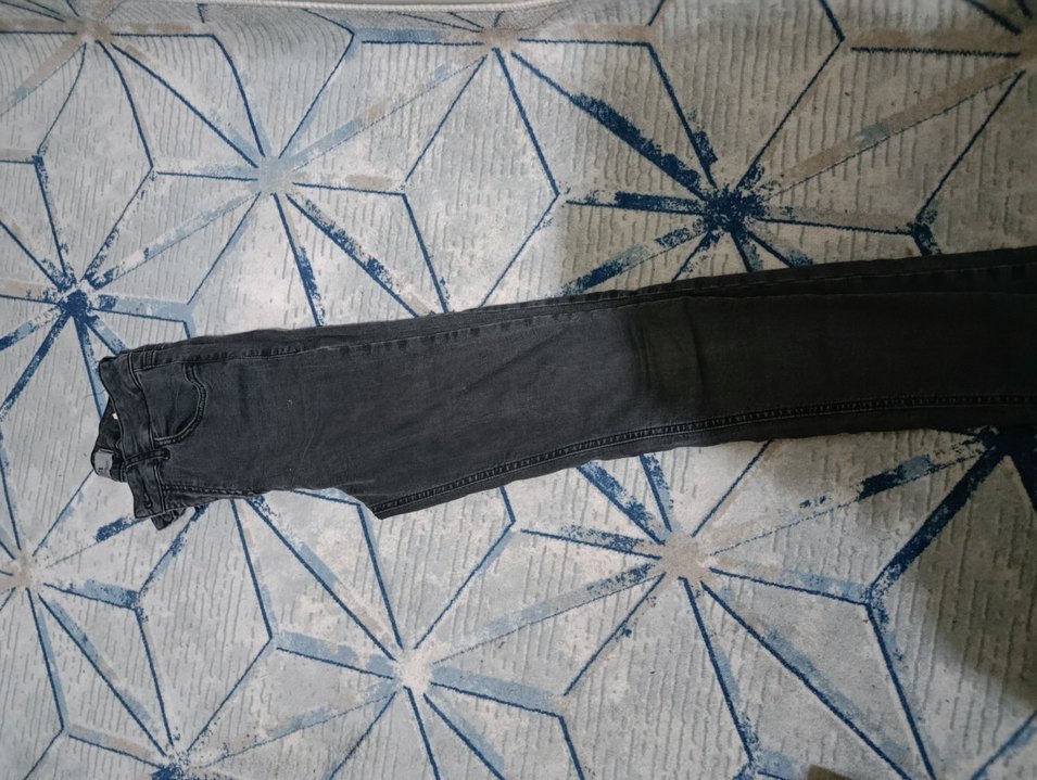 Gri Kadın Kot Pantolon Kemerli - Görsel 2