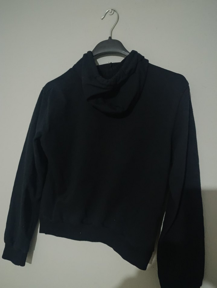 Çizgili Siyah Kadın Sweatshirt - Görsel 3