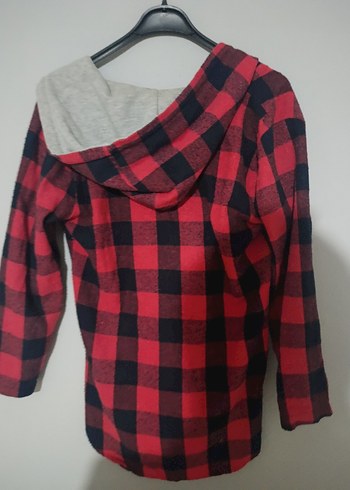 Kadın Kırmızı Kareli Uzun Kollu oduncu gömlek - Görsel 2