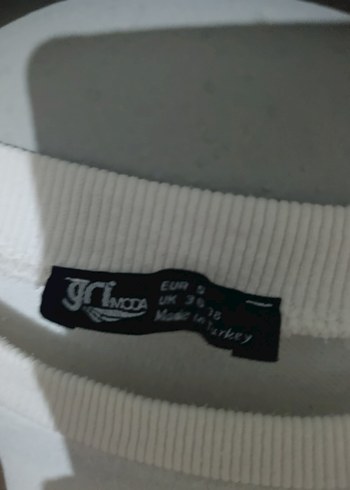 Beyaz Uzun Kollu Kadın Sweatshirt - Görsel 2