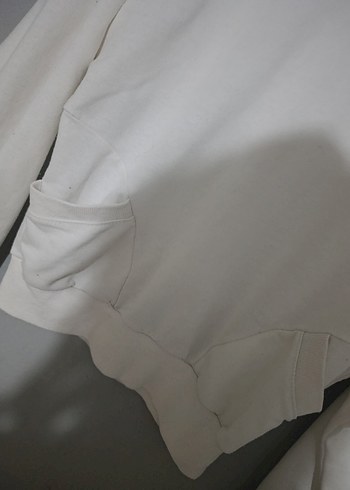 Beyaz Uzun Kollu Kadın Sweatshirt - Görsel 5