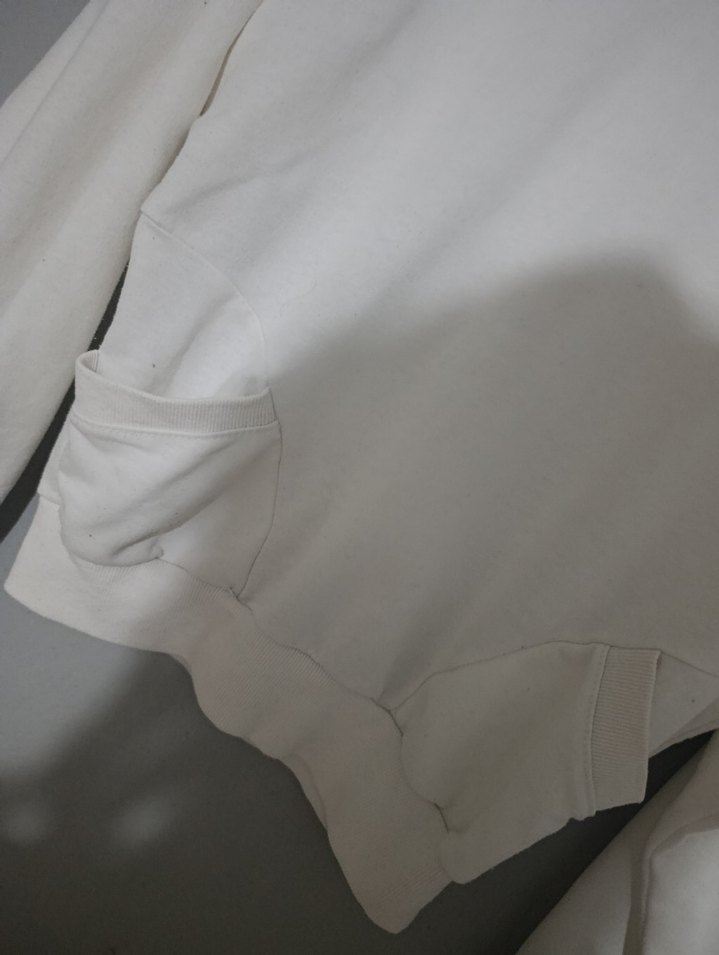 Beyaz Uzun Kollu Kadın Sweatshirt - Görsel 5