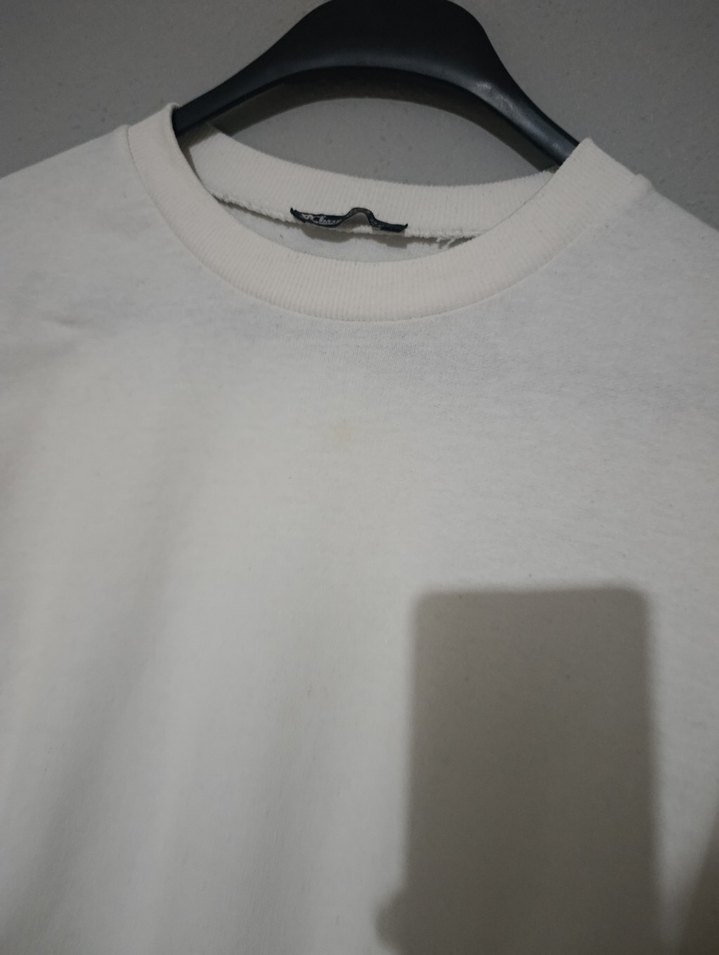 Beyaz Uzun Kollu Kadın Sweatshirt - Görsel 4