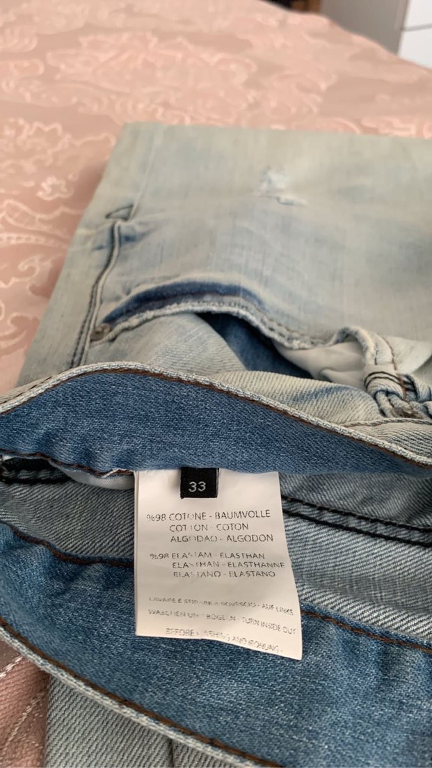 Açık Mavi Slim Fit Yırtık Denim Jean — görsel 8/8