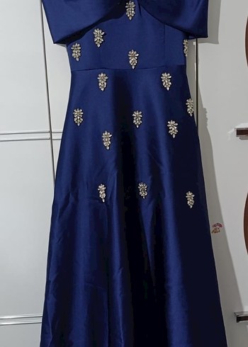 Kırmızı Payetli Çiçek Desenli Uzun Abiye Elbise - Görsel 3