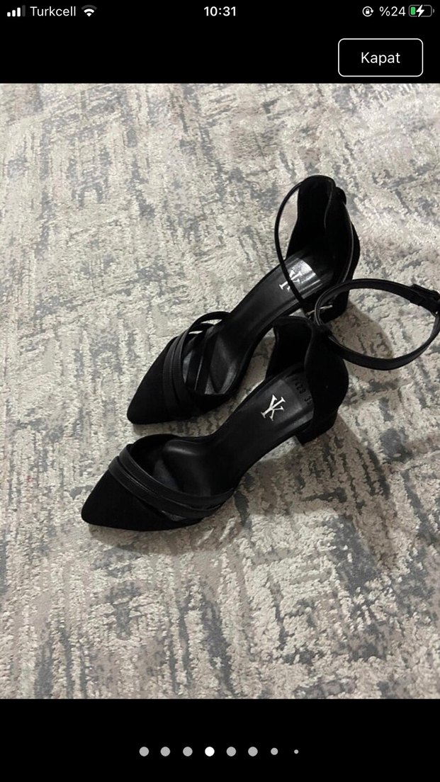 Siyah Süet Tokalı Stiletto Topuklu Kadın Ayakkabı - Görsel 2