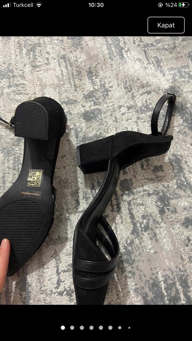 Siyah Süet Tokalı Stiletto Topuklu Kadın Ayakkabı - Görsel 5