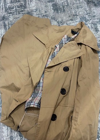 Düğmeli Kahverengi kadın Trençkot - Görsel 2