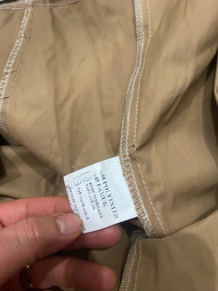 Düğmeli Kahverengi kadın Trençkot - Görsel 4