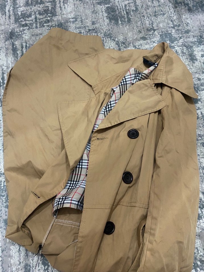 Düğmeli Kahverengi kadın Trençkot - Görsel 2