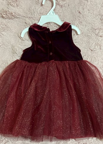 Bordo Kolsuz Kız Çocuk Elbise - Görsel 2