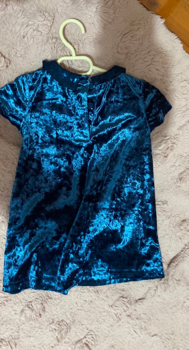 Parlak Mavi Kız Çocuk Kısa Kollu Elbise - Görsel 3