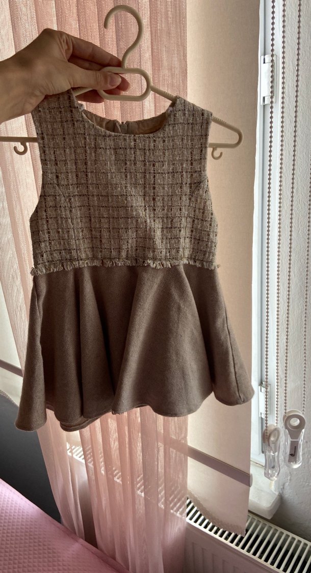 Kız Çocuk Bohem Örgü Kolsuz Elbise - Görsel 3