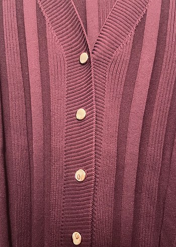 Mürdüm Uzun Kollu Pliseli Triko Elbise - Görsel 2