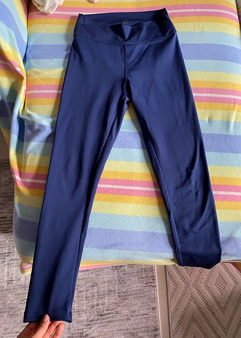 Parlak Lacivert Yexech büzgülü tayt - Görsel 2