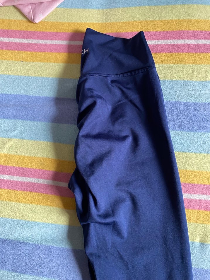 Parlak Lacivert Yexech büzgülü tayt - Görsel 3