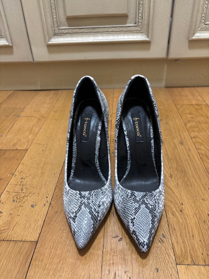 KEMAL TANCA YILAN DESENLİ TOPUK DETAYLI STİLLETO - Görsel 4