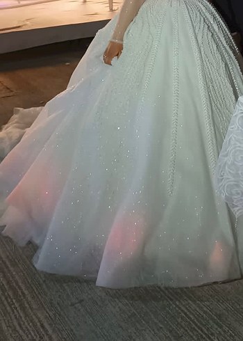 Gelinlik Prenses Model Beyaz Uzun Gelinlik