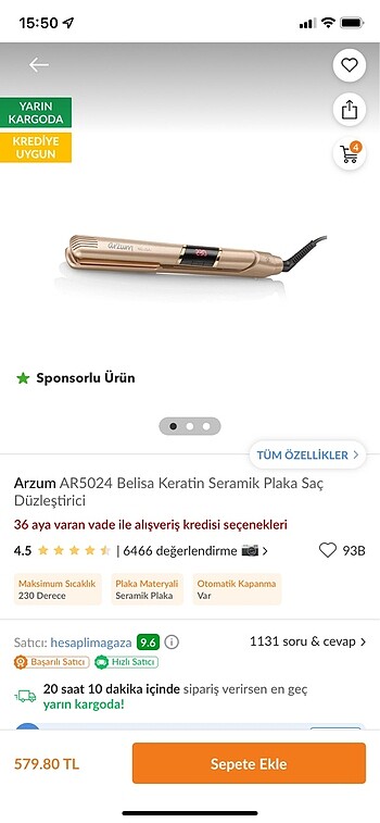 Arzum saç düzleştiricisi