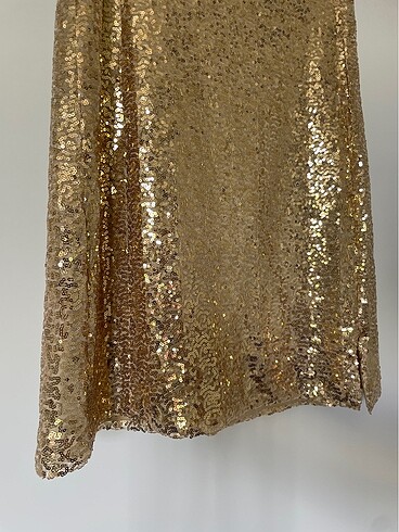 40 Beden Gold Pullu Elbise