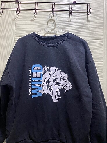 Baskılı Siyah Sweatshirt - Görsel 4