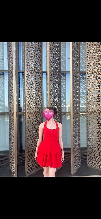 Aquella Allure Kırmızı Balon Elbise - Görsel 4