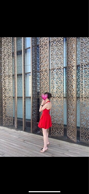 Aquella Allure Kırmızı Balon Elbise - Görsel 3