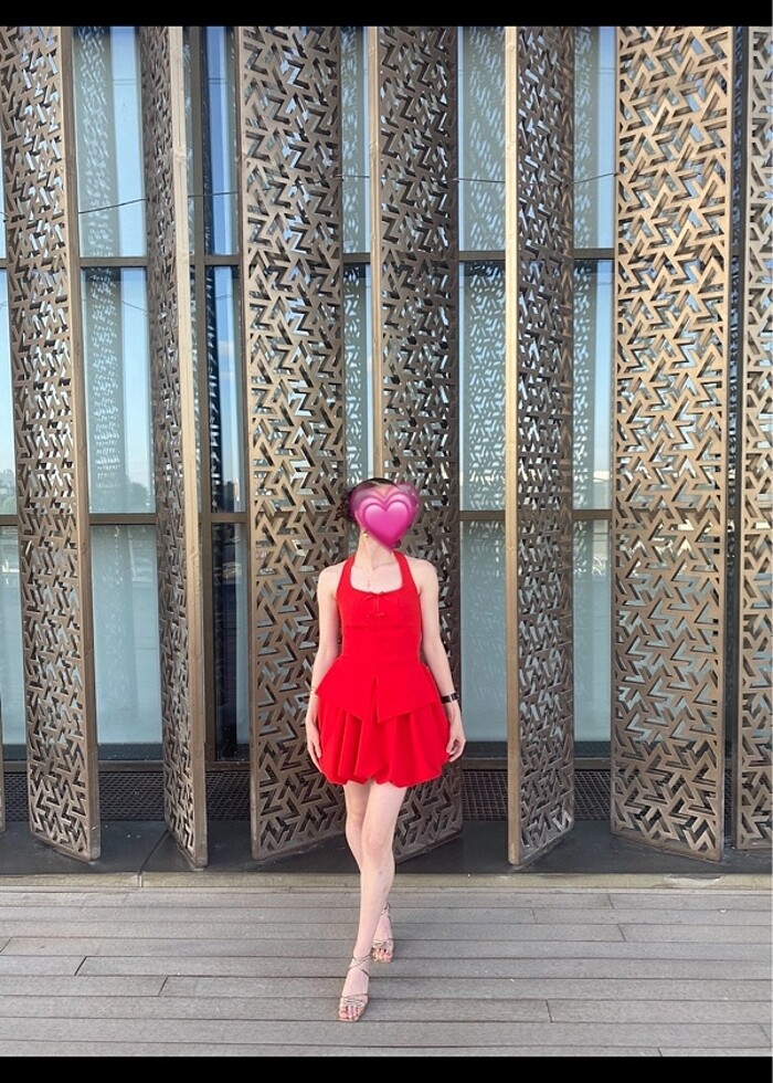 Aquella Allure Kırmızı Balon Elbise - Görsel 2