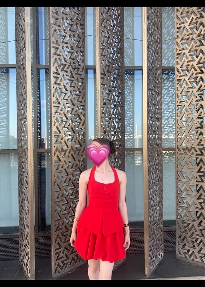 Aquella Allure Kırmızı Balon Elbise - Görsel 4