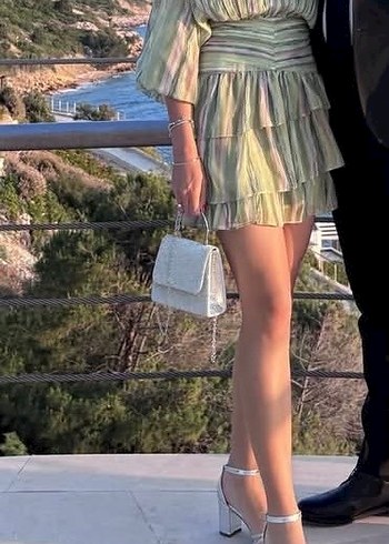 Bohem Çok Renkli Mini Elbise - Görsel 2