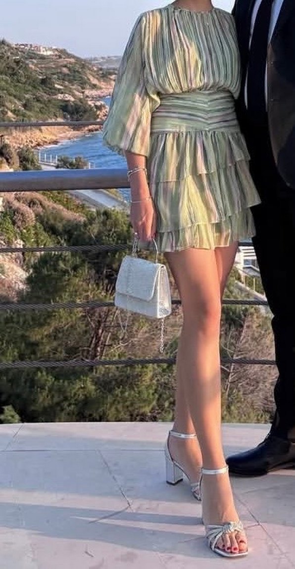 Bohem Çok Renkli Mini Elbise - Görsel 2