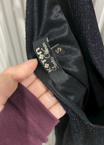 Siyah V Yakalı Drapeli Midi Elbise - Görsel 6