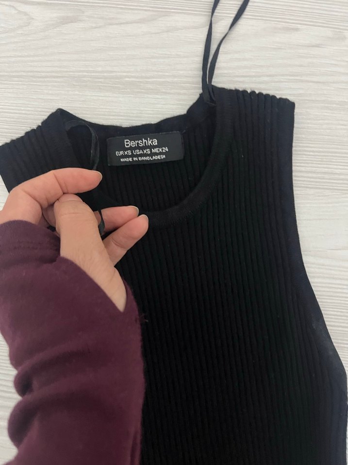 Siyah Yüksek Yakalı kısa Kadın Elbise - Görsel 3