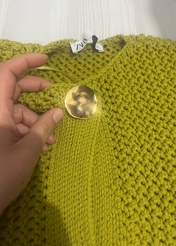 Zara yeşil Kadın Örgü Kolsuz Süveter - Görsel 5