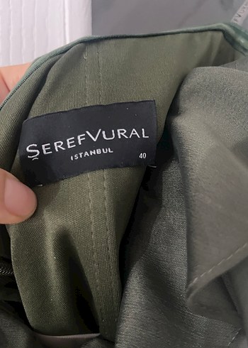 Straplez Drapeli Uzun Haki Abiye Elbise - Görsel 5