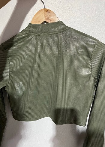 simli bluz crop - Görsel 4