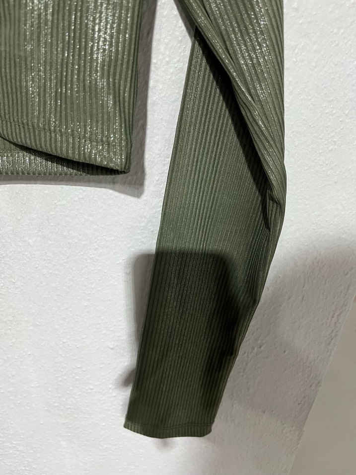 simli bluz crop - Görsel 3