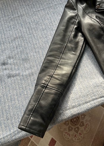 Siyah Deri  Ceket - Görsel 2