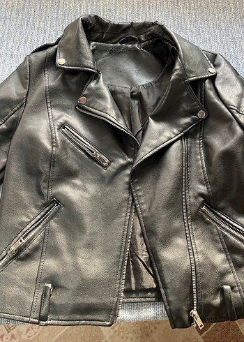 Siyah Deri  Ceket - Görsel 4