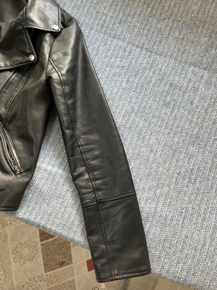 Siyah Deri  Ceket - Görsel 3