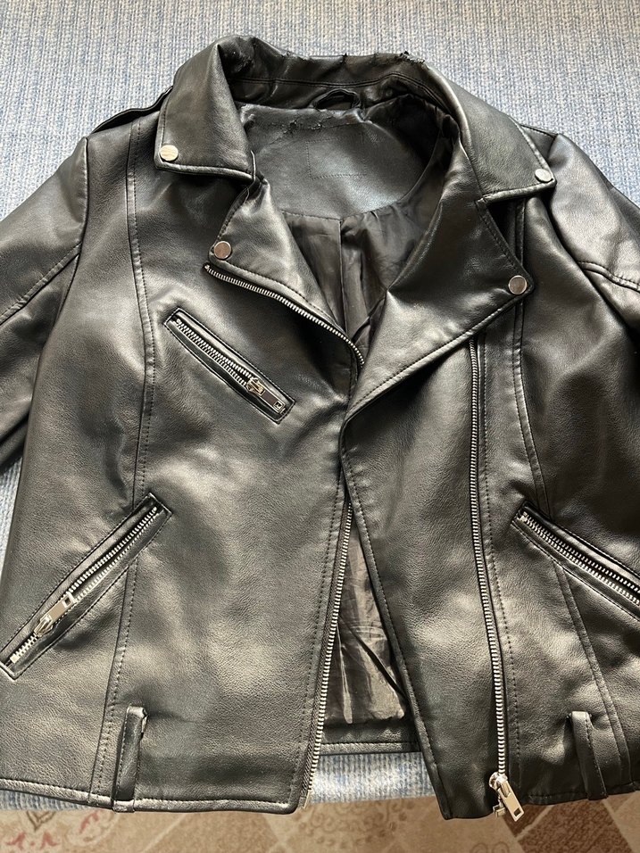 Siyah Deri  Ceket - Görsel 4