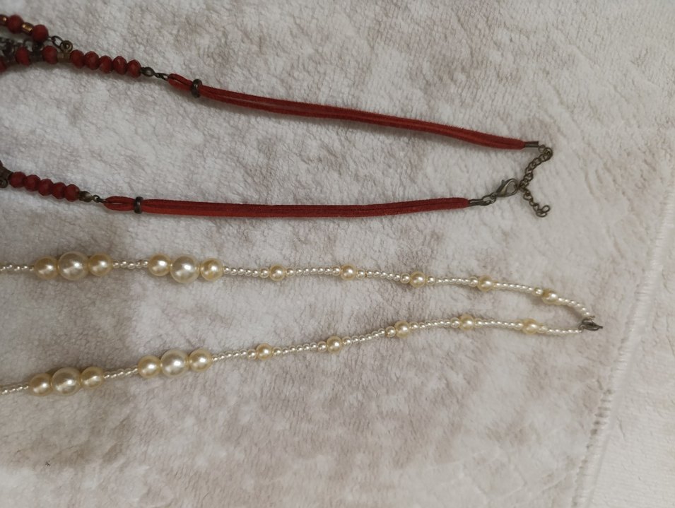 Bordo Boncuklu Uzun Bohem Kolye - Görsel 3